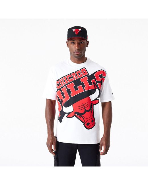 KTZ Red Chicago Bulls Nba Large Wordmark Oversized T-shirt for men