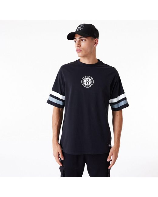 KTZ Black Brooklyn Nets Nba Arch Graphic Oversized T-shirt for men
