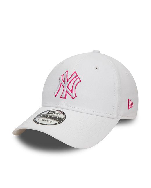 KTZ White New York Yankees Team Outline 9forty Adjustable Cap for men