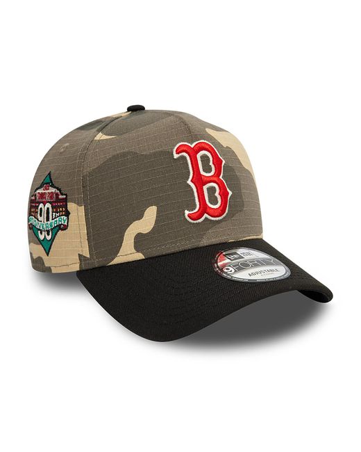 KTZ Boston Red Sox Crown All Over Print Green 9forty Adjustable A-frame Cap for men