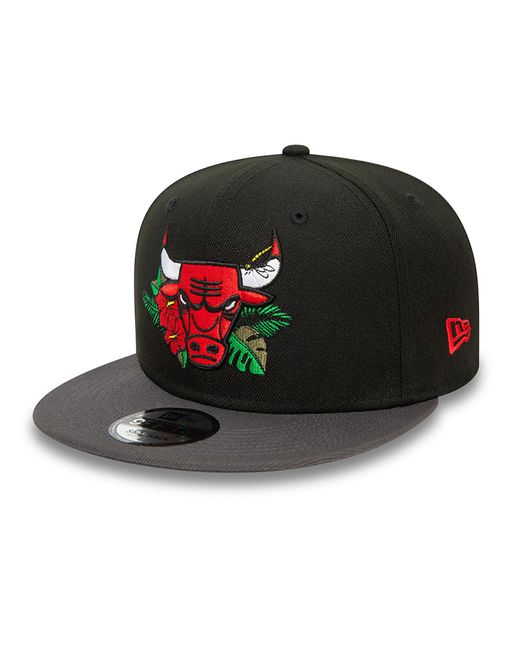 KTZ Green Chicago Bulls Nba Floral 9fifty Snapback Cap for men