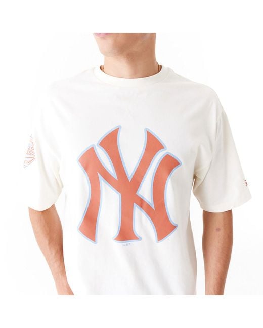KTZ White New York Yankees World Series Oversized T-shirt for men