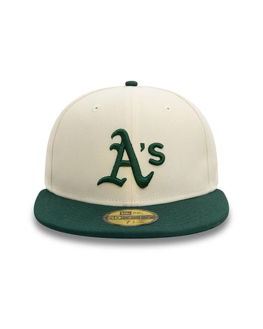 KTZ Green Oakland Athletics Team Colour Stone 59fifty Fitted Cap for men