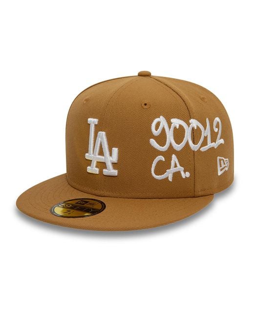 KTZ Brown La Dodgers Mlb Stadium 59fifty Fitted Cap for men