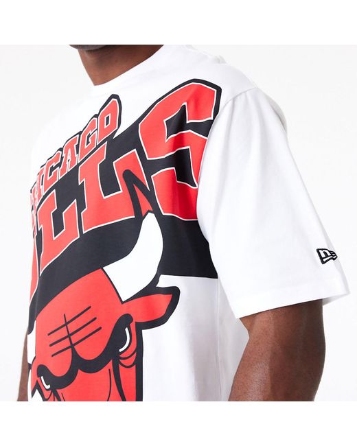 KTZ Red Chicago Bulls Nba Large Wordmark Oversized T-shirt for men
