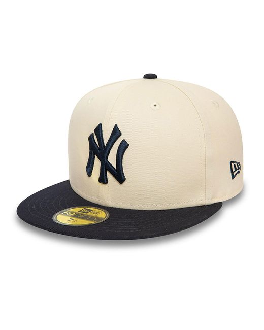 KTZ Natural New York Yankees Team Colour Stone And Black 59fifty Fitted Cap for men