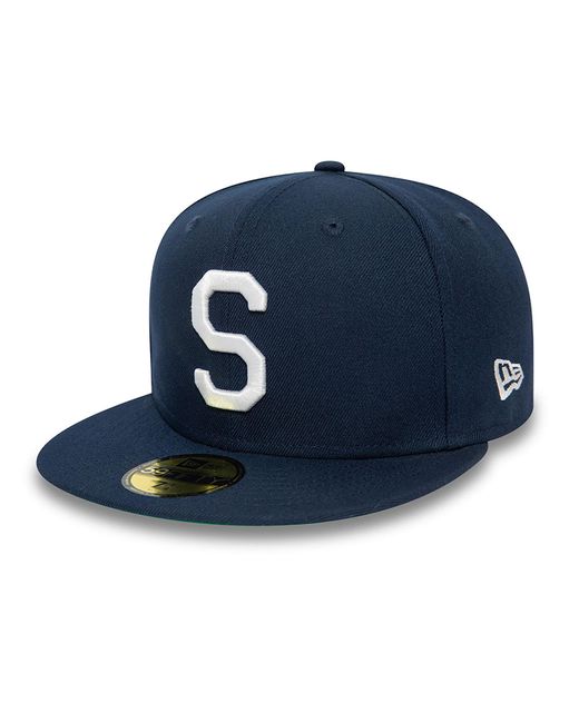 KTZ Blue Seattle Pilots Mlb Cooperstown Alternative Navy 59fifty Fitted Cap for men