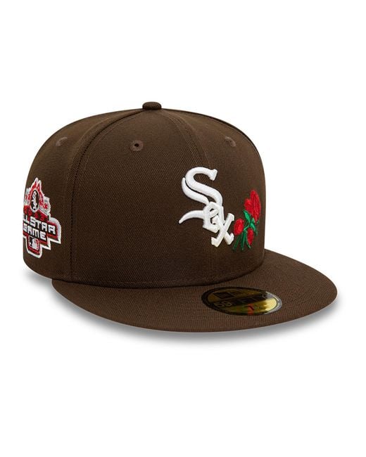 KTZ Brown Chicago White Sox Mlb Floral Dark 59fifty Fitted Cap for men
