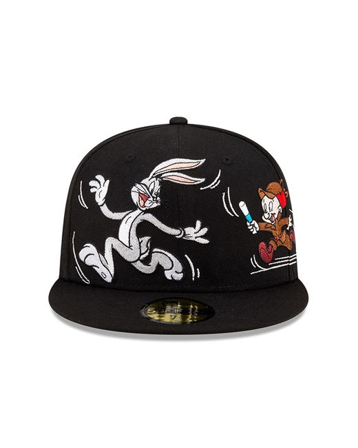KTZ Black Multi Character Team Looney Tunes 59fifty Fitted Cap for men