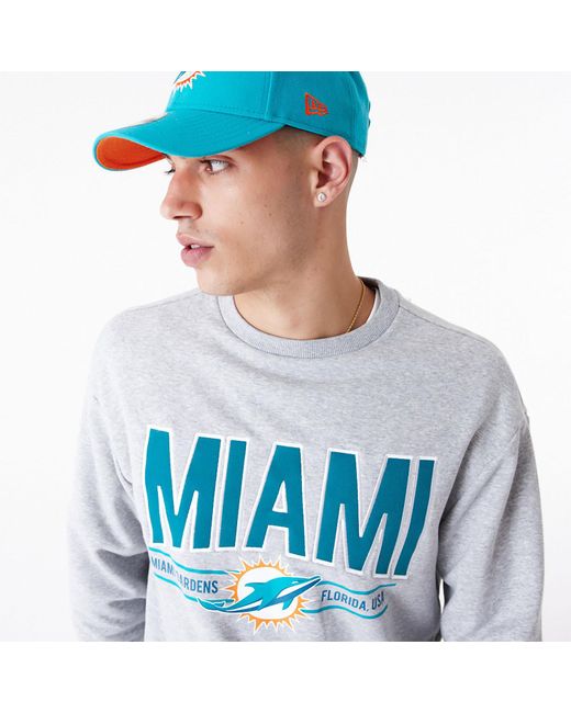 KTZ Blue Miami Dolphins Nfl Wordmark Oversized Crew Neck Sweatshirt for men