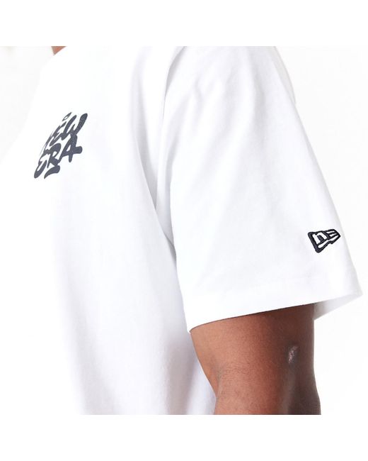 KTZ White New Era Spray Graphic Oversized T-shirt for men