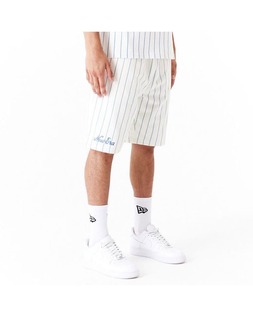 KTZ White New Era Pinstripe Shorts for men