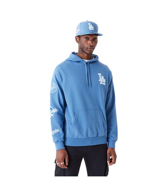 KTZ Blue La Dodgers Mlb World Series Oversized Pullover Hoodie for men