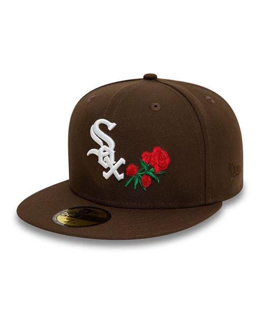 KTZ Brown Chicago White Sox Mlb Floral Dark 59fifty Fitted Cap for men