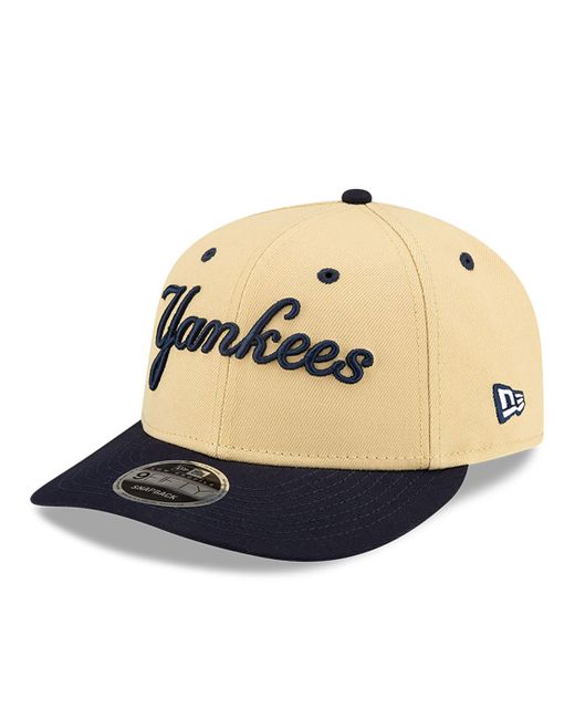 KTZ Blue New York Yankees Felt X Mlb Light Beige Low Profile 9fifty Snapback Cap for men