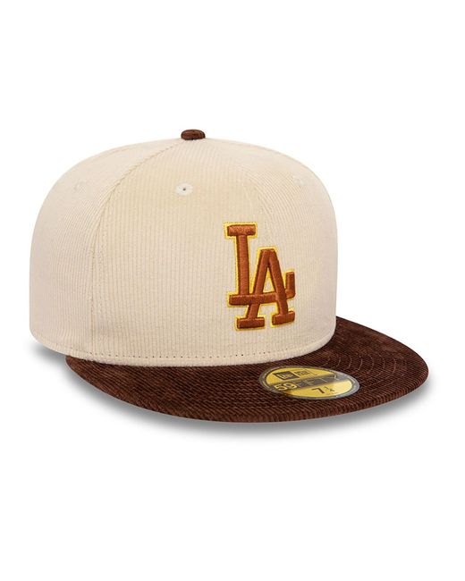 KTZ Natural La Dodgers Mlb Cord Stone 59fifty Fitted Cap for men