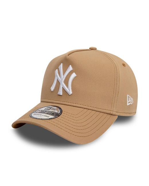 KTZ Natural New York Yankees League Essential Beige 39thirty A-frame Stretch Fit Cap for men