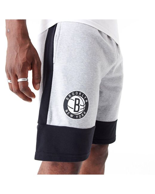 KTZ White Brooklyn Nets Nba Colour Block Shorts for men
