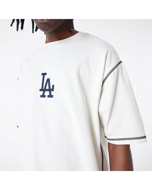 KTZ White La Dodgers Mlb World Series Off Oversized T-shirt for men