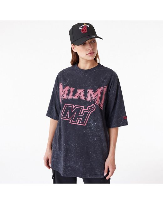 KTZ Blue Miami Heat Nba Washed Oversized T-shirt for men
