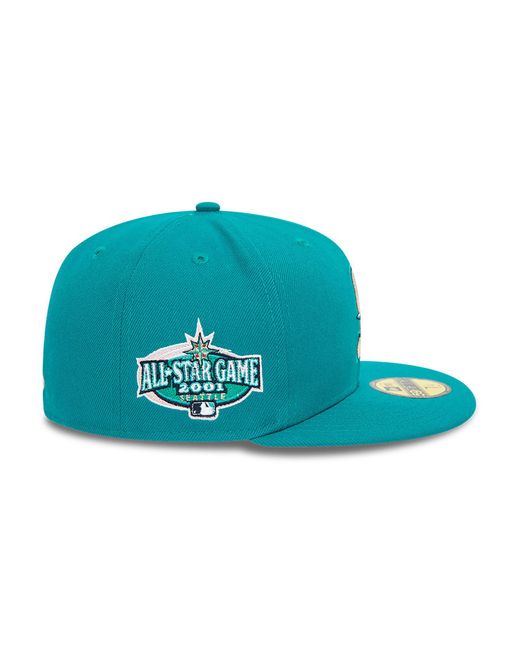 KTZ Blue Seattle Mariners Mlb Offseason Turquoise 59fifty Fitted Cap for men