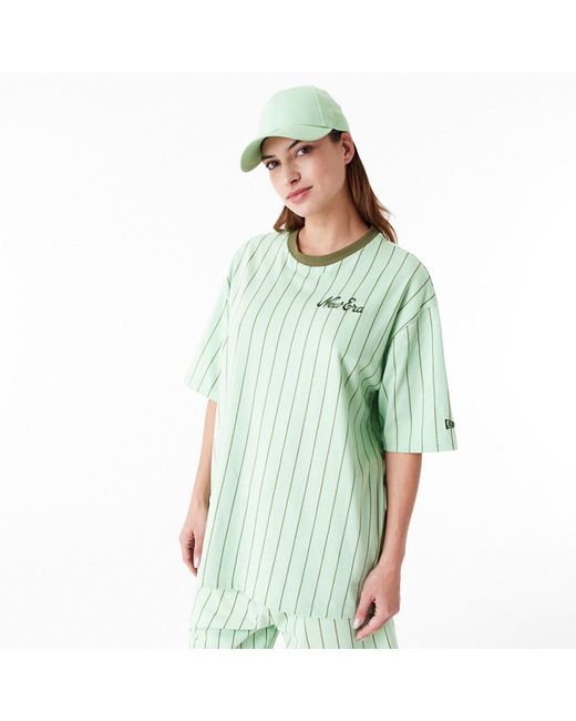 KTZ Green New Era Pinstripe Bright Oversized T-shirt for men