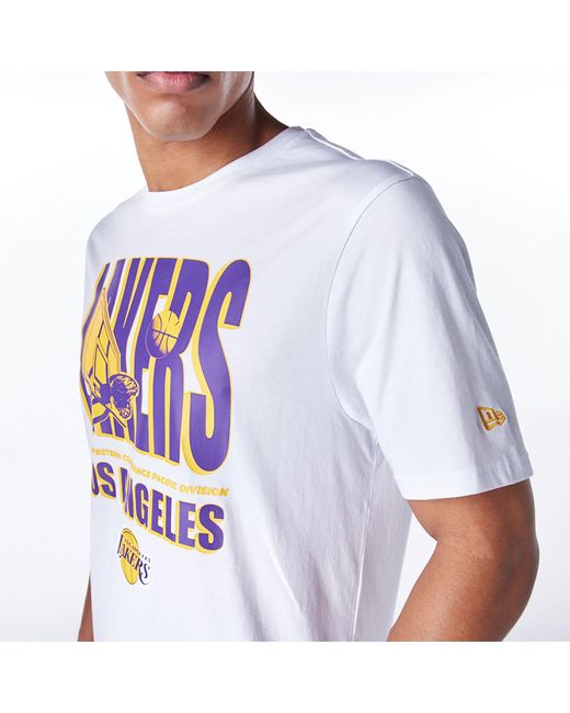 KTZ White La Lakers Nba Graphic T-shirt for men