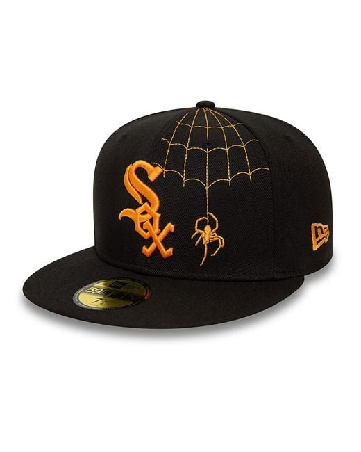 KTZ Black Chicago White Sox Spider Web 59fifty Fitted Cap for men