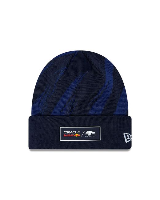 KTZ Blue Red Bull Sim Racing Navy Cuff Knit Beanie Hat for men