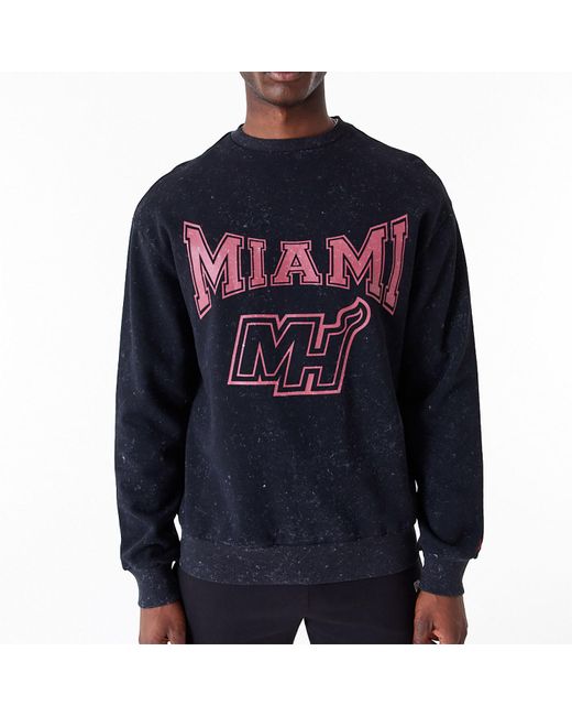 KTZ Blue Miami Heat Nba Washed Crew Neck Sweatshirt for men