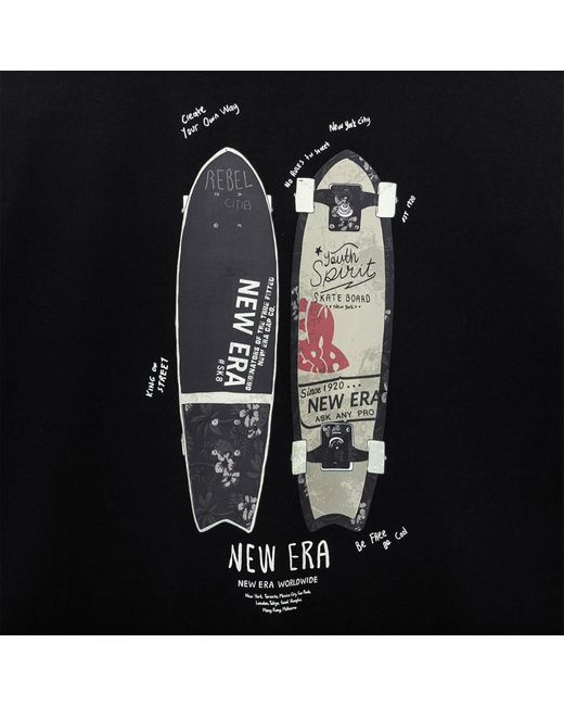 KTZ Black New Era Korea Skateboard T-shirt for men