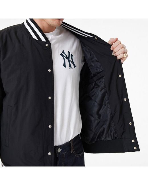 Majestic Yankees Fleece Letterman Jacket Exclusive to ASOS
