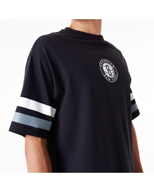 KTZ Black Brooklyn Nets Nba Arch Graphic Oversized T-shirt for men