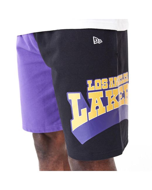 KTZ Blue La Lakers Nba Graphic Shorts for men