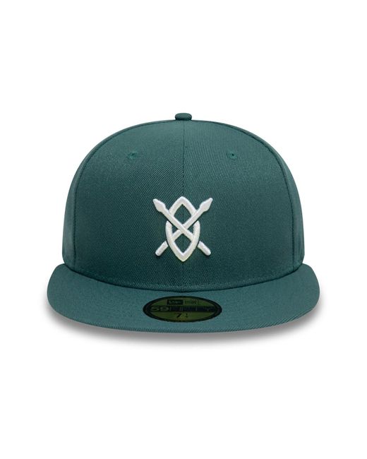 KTZ Green New Era X Daily Paper Dark 59fifty Fitted Cap for men
