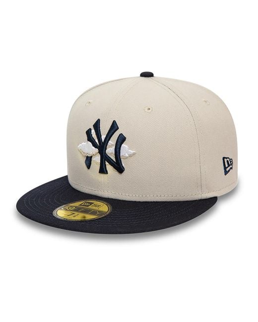KTZ Natural New York Yankees 2tone Cloud Stone 59fifty Fitted Cap for men