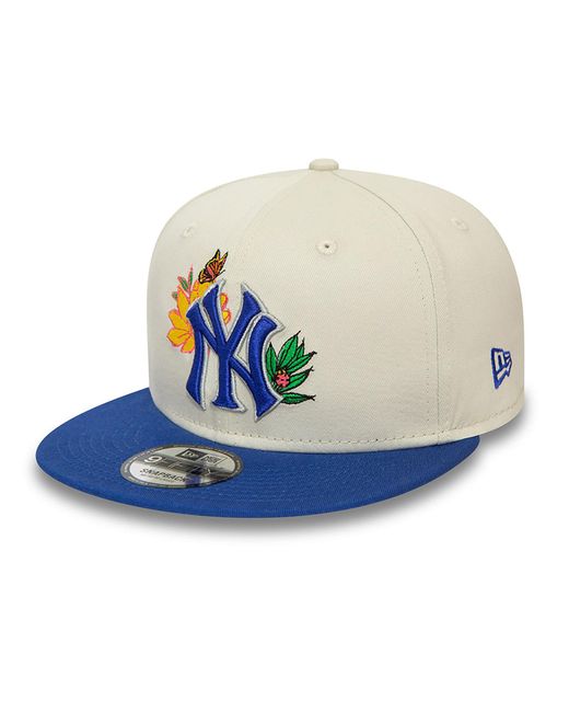 KTZ Blue New York Yankees Mlb Floral Stone 9fifty Snapback Cap for men