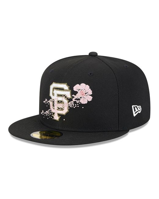 KTZ Black San Francisco Giants Dotted Floral 59fifty Fitted Cap for men