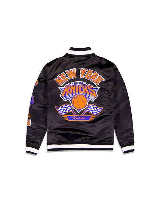 KTZ Blue New York Knicks Nba Rally Drive Bomber Jacket for men