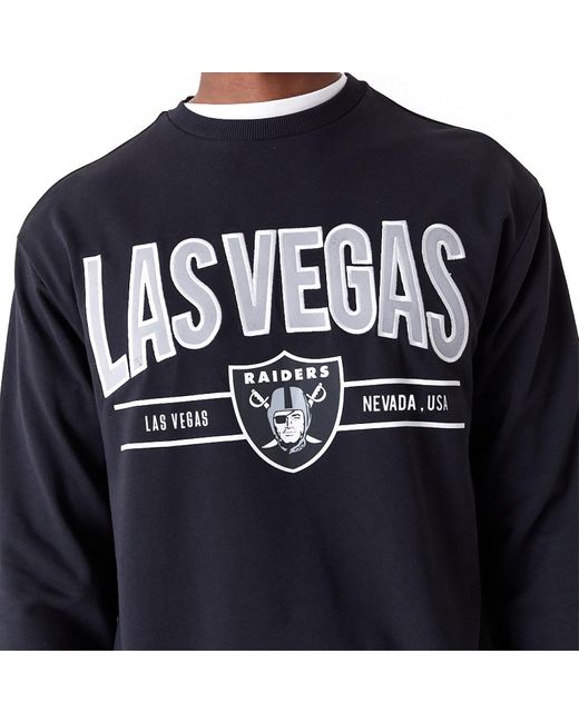 KTZ Black Las Vegas Raiders Nfl Wordmark Crew Neck Sweatshirt for men