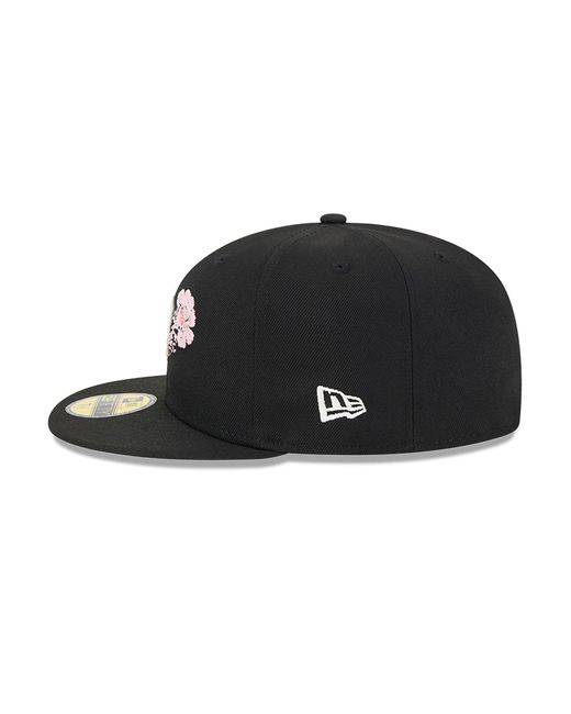 KTZ Black Detroit Tigers Dotted Floral 59fifty Fitted Cap for men