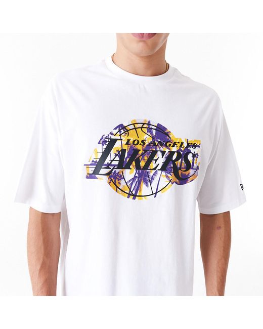 KTZ White La Lakers Nba Large Infill Oversized T-shirt for men