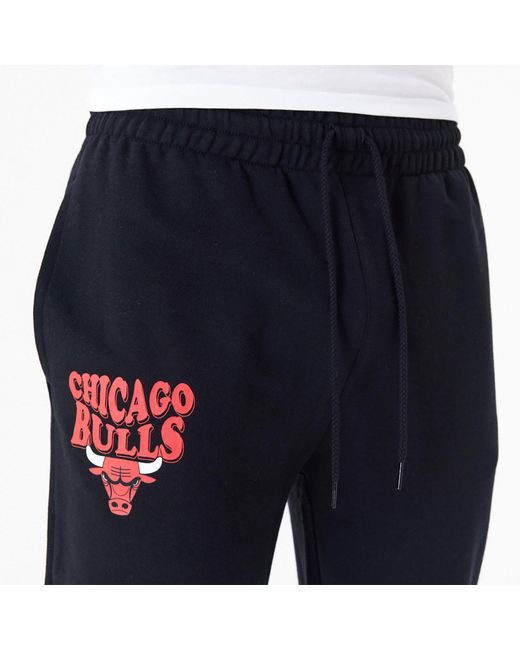 KTZ Blue Chicago Bulls Nba Script Relaxed Joggers for men