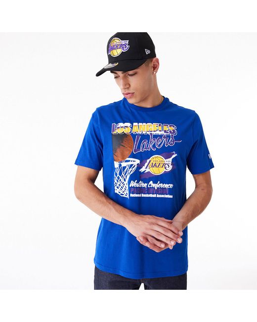 KTZ Blue La Lakers Nba Player Graphic T-shirt for men