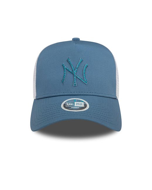 KTZ Blue New York Yankees Womens Mlb Rhinestone A-frame Trucker Cap for men