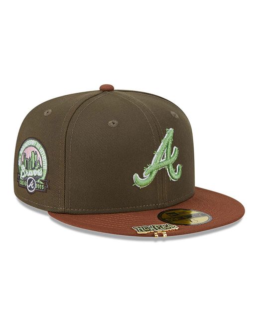 Men's New Era Natural Atlanta Braves Beach Front 59FIFTY Fitted Hat