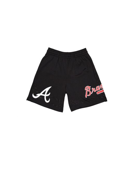 KTZ Black Atlanta Braves Mlb Custom Mesh Shorts for men