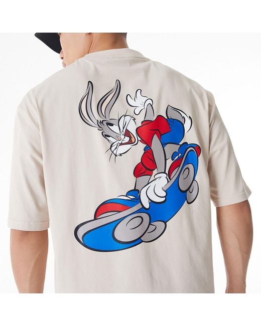 KTZ White Bugs Bunny Team Looney Tunes Stone Oversized T-shirt for men