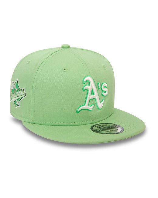 KTZ Green Oakland Athletics Mlb Patch Bright 9fifty Snapback Cap for men