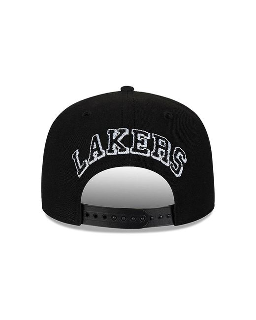 KTZ Black La Lakers Chain Stitch 9fifty Snapback Cap for men
